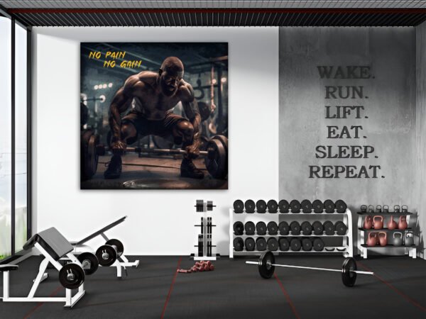 Muscular Man Lifting Barbell