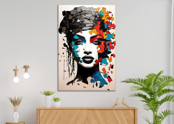 Crystal Deposits Black Female Face Illustration Art