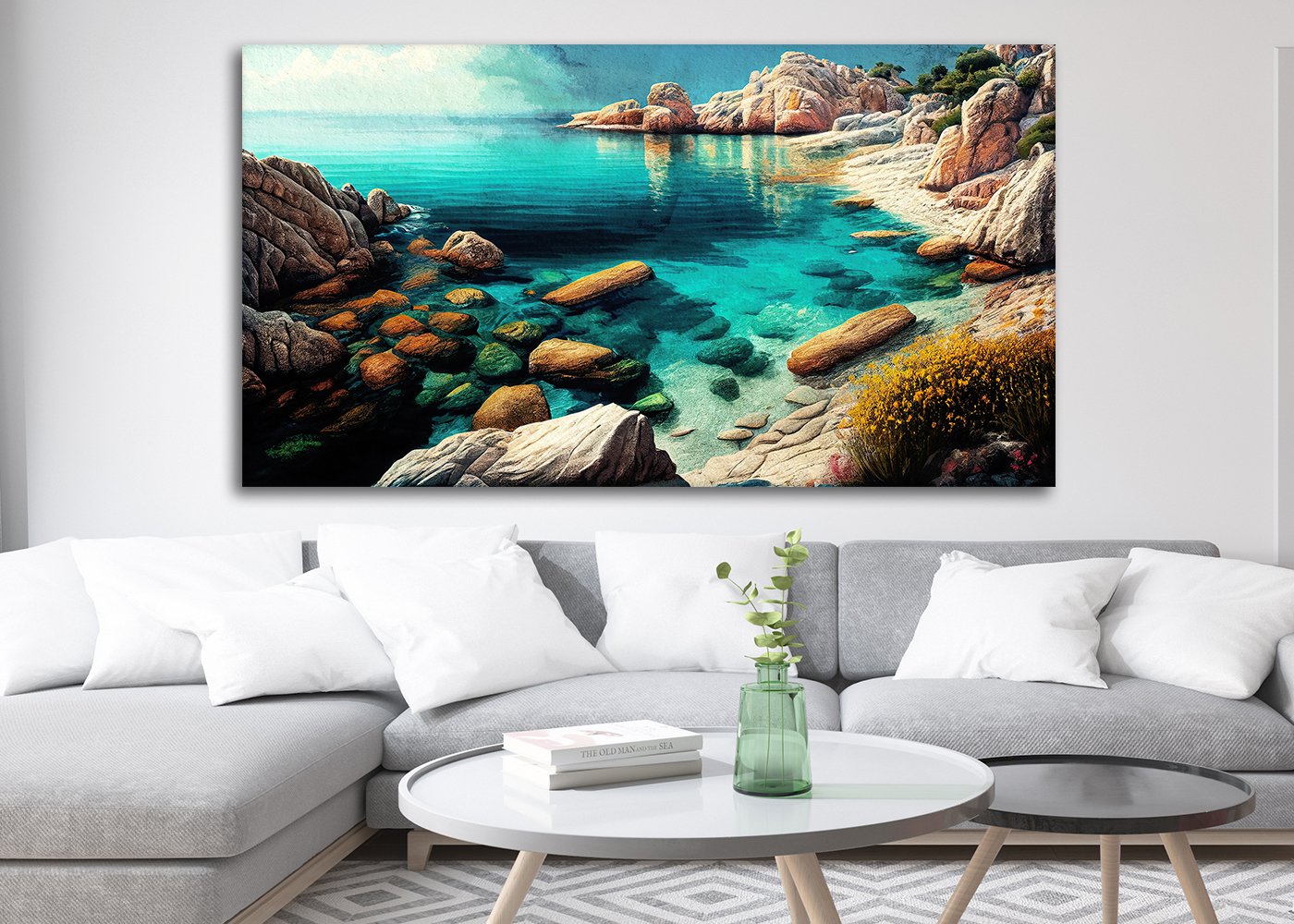 Rocky Shore With Rocks Sea Sunshining Water