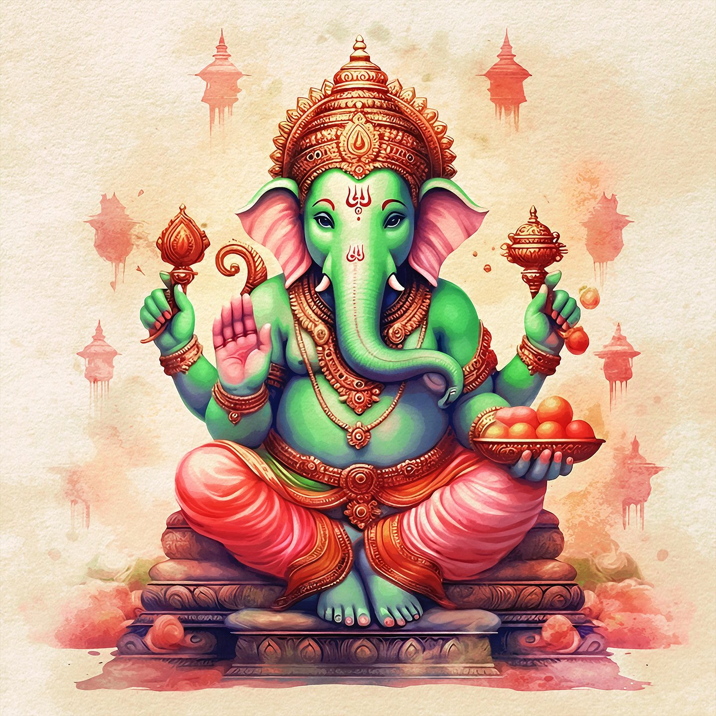 Shree Ganesha The Blessings Canvas - Image 2